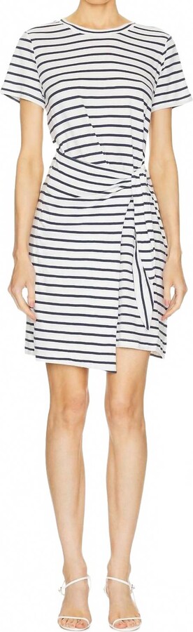 Rails Edie Cotton Mini T-Shirt Dress In White/navy