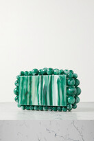 Thumbnail for your product : Cult Gaia Eos Beaded Marbled Acrylic Clutch - Green
