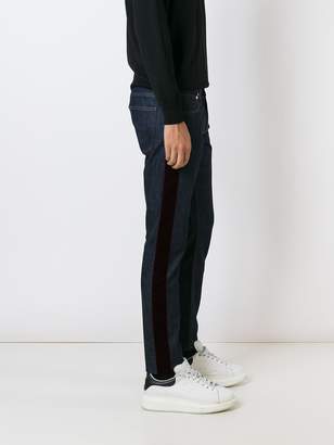 Alexander McQueen stripe appliqué jeans
