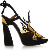 Thumbnail for your product : Marni Suede and metallic leather sandals
