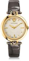 Thumbnail for your product : Versace Crystal Gleam Grey Women's Watch w/White Guilloché Dial and Croco Embossed Band