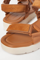 Thumbnail for your product : Vince Carver Leather, Suede And Canvas Sandals - Tan