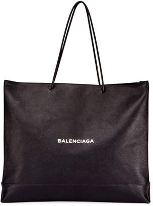 Balenciaga Men's Large East-West Tote Bag, Black/White