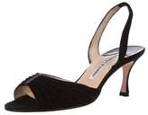 Thumbnail for your product : Manolo Blahnik Suede Slingback Sandals