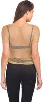 Thumbnail for your product : Wet Seal Mesh Gold Tee