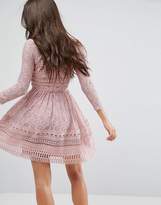 Thumbnail for your product : ASOS DESIGN PREMIUM Lace Skater mini dress