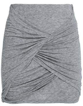IRO Twist-front Melange Jersey Mini Skirt