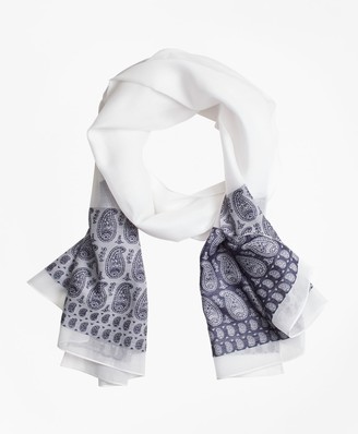 Brooks Brothers Paisley Silk-Cotton Oblong Scarf
