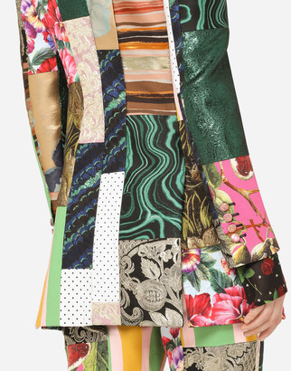 Dolce & Gabbana Single-breasted patchwork jacquard blazer