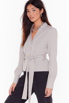 Thumbnail for your product : Nasty Gal Womens Love Me or Sleeve Me Check Tie Shirt - Brown - 12