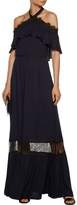 Thumbnail for your product : Alice + Olivia Off-The-Shoulder Gauze Halterneck Maxi Dress