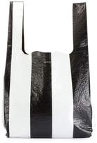 Thumbnail for your product : Balenciaga Supermarket Striped Shopper Hobo Bag