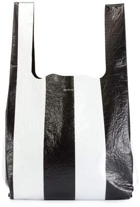 Balenciaga Supermarket Striped Shopper Hobo Bag