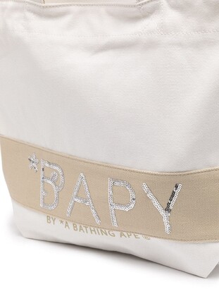 BAPY BY *A BATHING APE® Sequinned-Logo Cotton Tote Bag