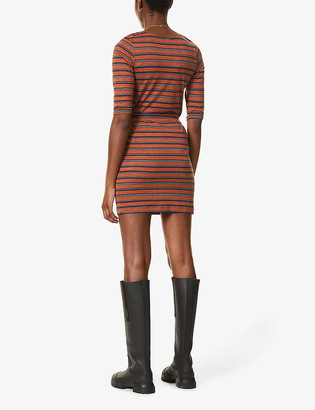 Sessun Striped stretch-jersey mini dress