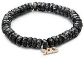 Thumbnail for your product : Sydney Evan Diamond, Zebra Jade & 14K Rose Gold XO Beaded Stretch Bracelet