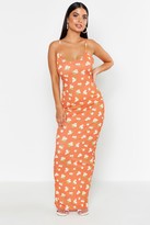 Thumbnail for your product : boohoo Petite Large Scale Floral Strappy Maxi