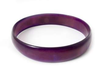 Maisha Beautiful African Fair Trade Up cycled Purple Horn with Highlights and Low Lights Thin Bracelets Bangles