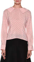 Thumbnail for your product : Marni Long-Sleeve Zip-Back Silk Blouse