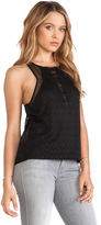 Thumbnail for your product : Heather Leather & Silk Trim Tank