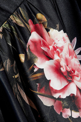Sachin + Babi Huma Asymmetric Floral-print Silk-satin Midi Dress