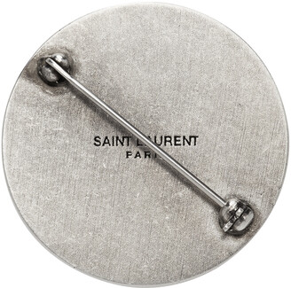 Saint Laurent Silver & Black 'Rude Boys' Pin