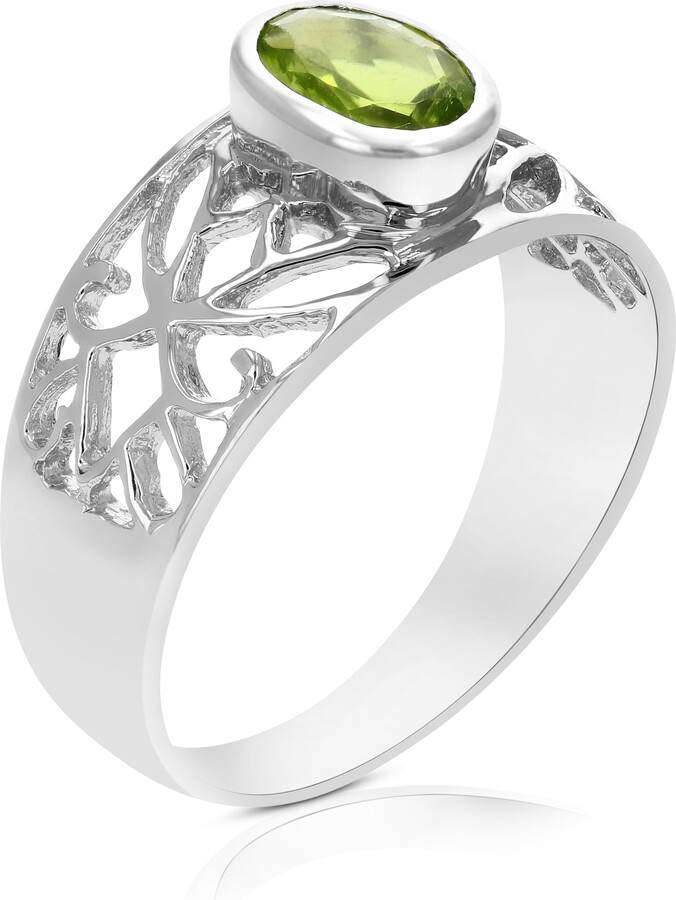 2.6 CT SIM PERIDOT 925 STERLING SILVER ANTIQUE FILIGREE STYLE RING #1125 