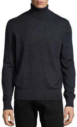 Neiman Marcus Superfine Cashmere Turtleneck Sweater, Charcoal