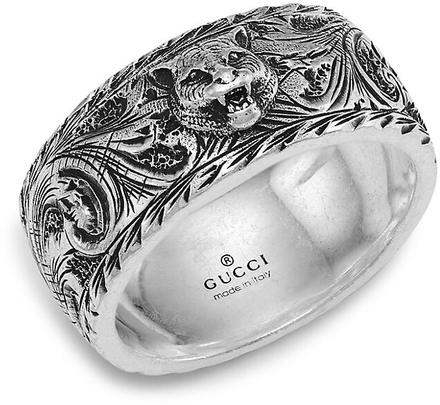 Gucci Sterling Silver Gatto Ring - ShopStyle Jewelry