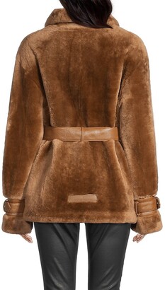 ネイビー ANDMARY Nicole fur belt jacket ANDMARY】Nicole fur belt jacket