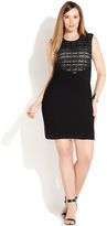 Thumbnail for your product : Calvin Klein Size Lace Banded Sheath