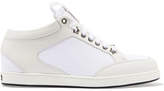 Jimmy Choo - Miami Canvas-paneled Leather Sneakers - White