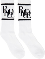 Thumbnail for your product : Rhude White & Black Scramble Logo Sock