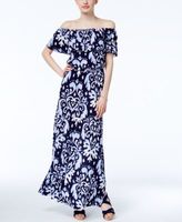 Thumbnail for your product : INC International Concepts Petite Off-The-Shoulder Printed Maxi Dress, Created for Macy's