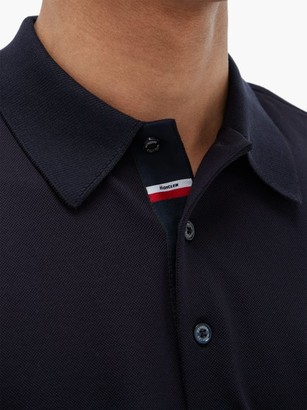 Moncler Logo-placket Cotton-pique Polo Shirt - Navy