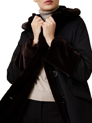 Jane Post Faux Fur-Lined Storm Coat