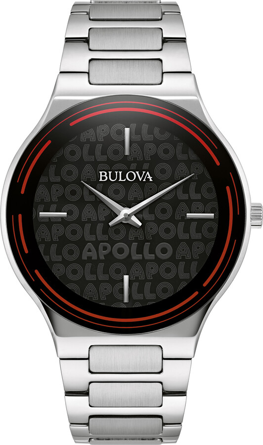 Zales Men's Bulova Apollo Watch with Black Dial (Model: 96A296)