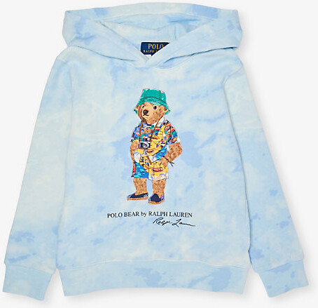 Polo Ralph Lauren Blue Boys' Bear Knit Cotton-Blend Hoody 6 Years
