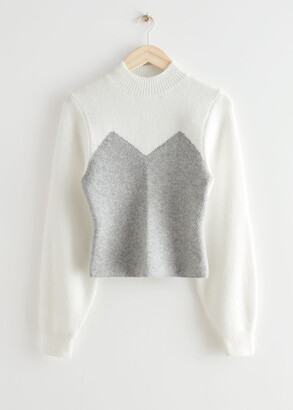 And other stories Colour Block Mock Neck Sweater