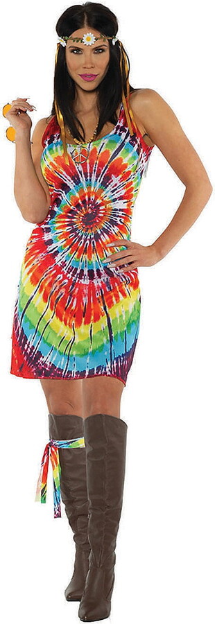 Underwraps Womens Tie Dye Mini Dress Costume – Size Medium