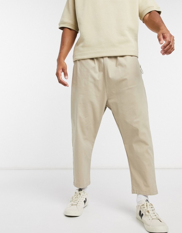 VSCT Clubwear Bo Low Drop Crotch Chino Pant khaki green Antifit Hose Röhre 