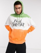 Thumbnail for your product : Blood Brother printed tie dye hoodie in khaki multi