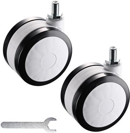 Yescom USA, Inc. Yescom 2 Pack Mute Wheel Replacement Swivel Casters for PC Mobile Cart Medical Trolley