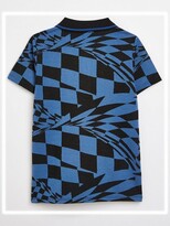 Thumbnail for your product : River Island Boys Warped Checkerboard Polo T-Shirt - Blue