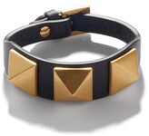 Thumbnail for your product : Valentino Garavani Roman Stud Leather Bracelet - Black