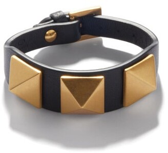 Valentino Garavani Roman Stud Leather Bracelet - Black