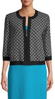 Thumbnail for your product : St. John Zip-Front Wool-Blend Cardigan