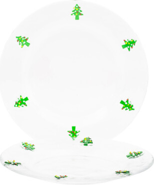2pc Green Tree Plates