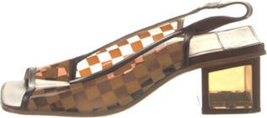 Louis Vuitton Vintage Damier Azur Pattern Slingback Sandals - ShopStyle