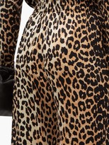 Thumbnail for your product : Ganni Leopard-print Silk-blend Trousers - Leopard